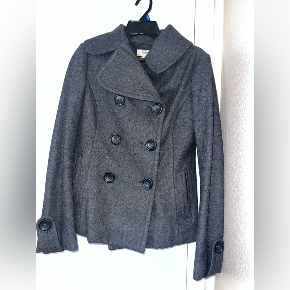 Gray Wool Blend Pea Coat Size Medium - Old Navy - Picture 3 of 7